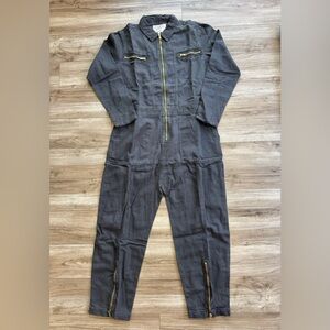 SANDRINE ROSE X FREE PEOPLE NWT MEDIUM GREY UTILITY JUMPSUIT OVERSIZED BAGGY NEW